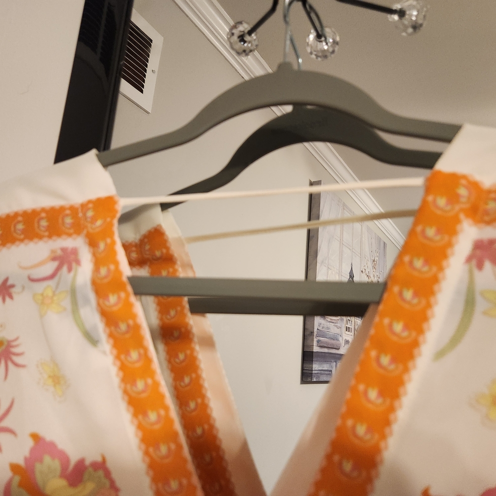 Rose & Olive Floral V-Neck Blouse - Orange & Cream - Picture 5 of 9